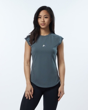 Chemises Alphalete Velocity Tee Grise Femme | OBT-41846670