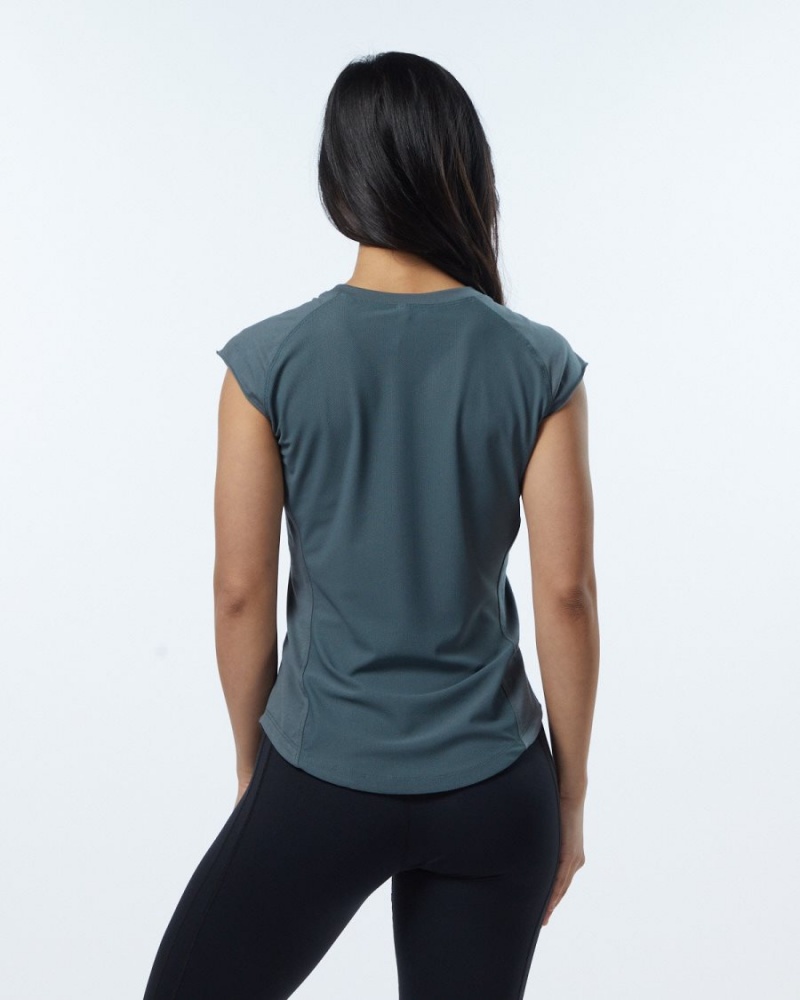 Chemises Alphalete Velocity Tee Grise Femme | OBT-41846670