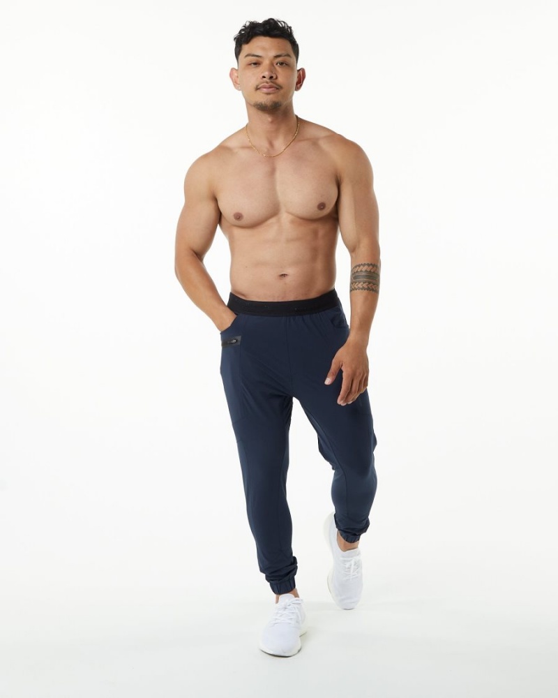 Pantalon Jogging Alphalete Studio Pant Bleu Marine Homme | MSZ-22847131