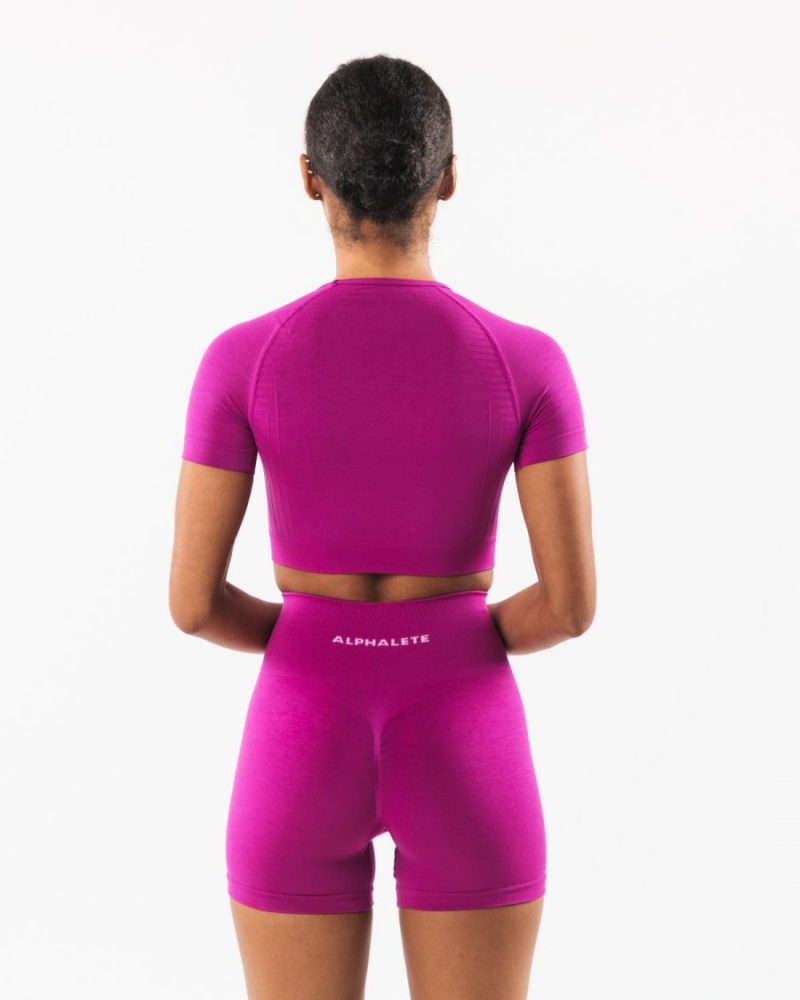 Chemises Alphalete Amplify SS Crop Candy Crush Femme | XNY-39602716