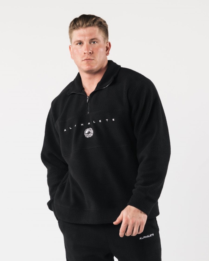 Vestes Alphalete King Quarter Zip Noir Homme | UOW-54001937