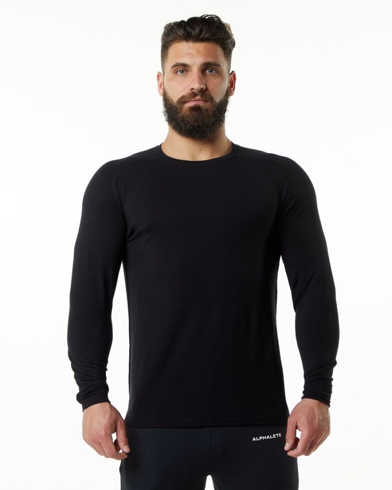 Chemises Alphalete Evo Epaulette Tee Noir Homme | XAX-77408685