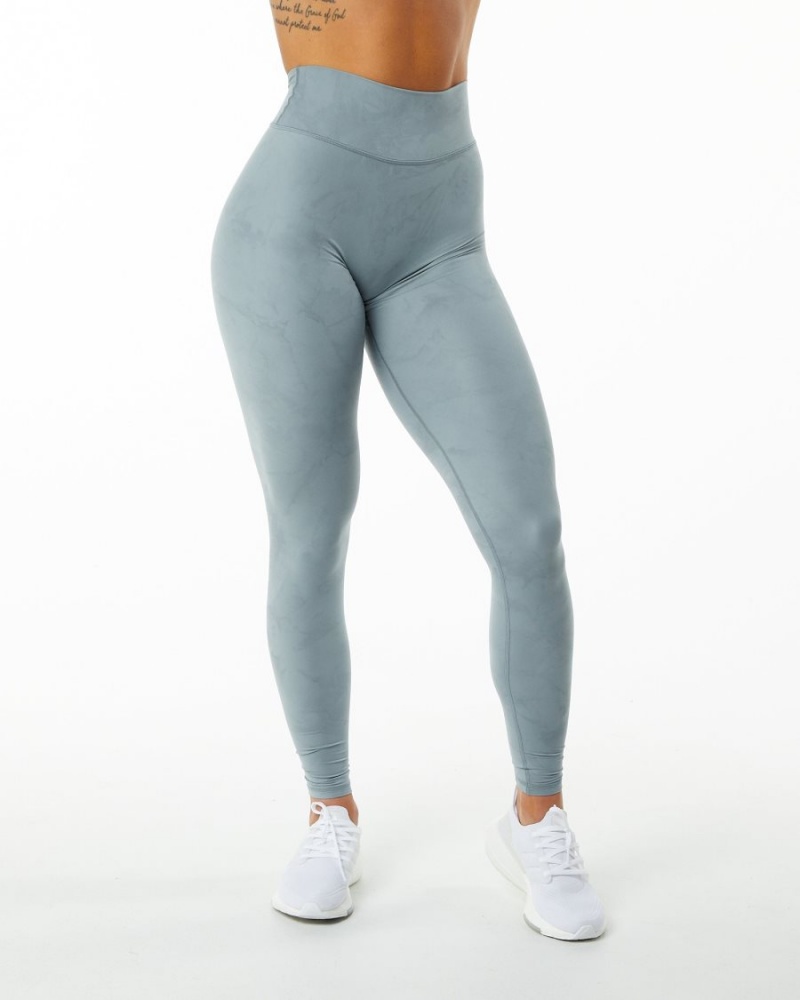 Leggings Alphalete Alphalux Wonder Legging 30" Washed Denim Femme | BVO-48915401