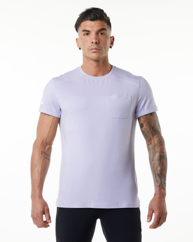 Chemises Alphalete Evo Pocket Tee Lilac Haze Homme | YIT-86646753