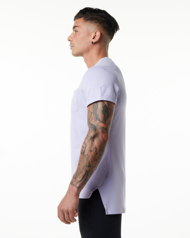 Chemises Alphalete Evo Pocket Tee Lilac Haze Homme | YIT-86646753