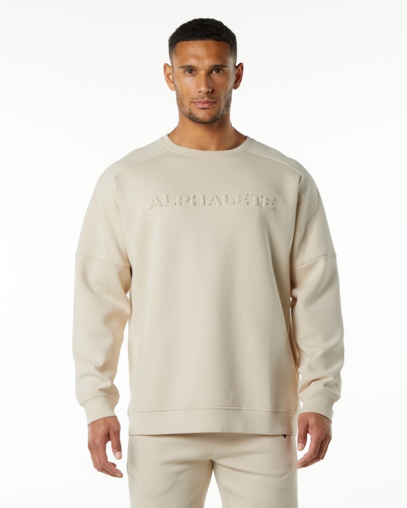 Vestes Alphalete ELMTS Crewneck Pull Vanilla Homme | JGG-92899364