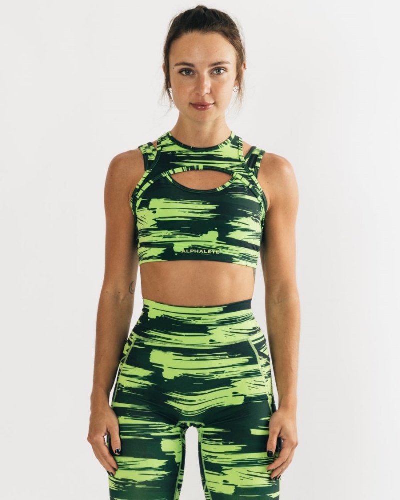 Soutien Gorge Sport Alphalete Surface Keyhole Bra Camouflage Femme | OIV-05078989