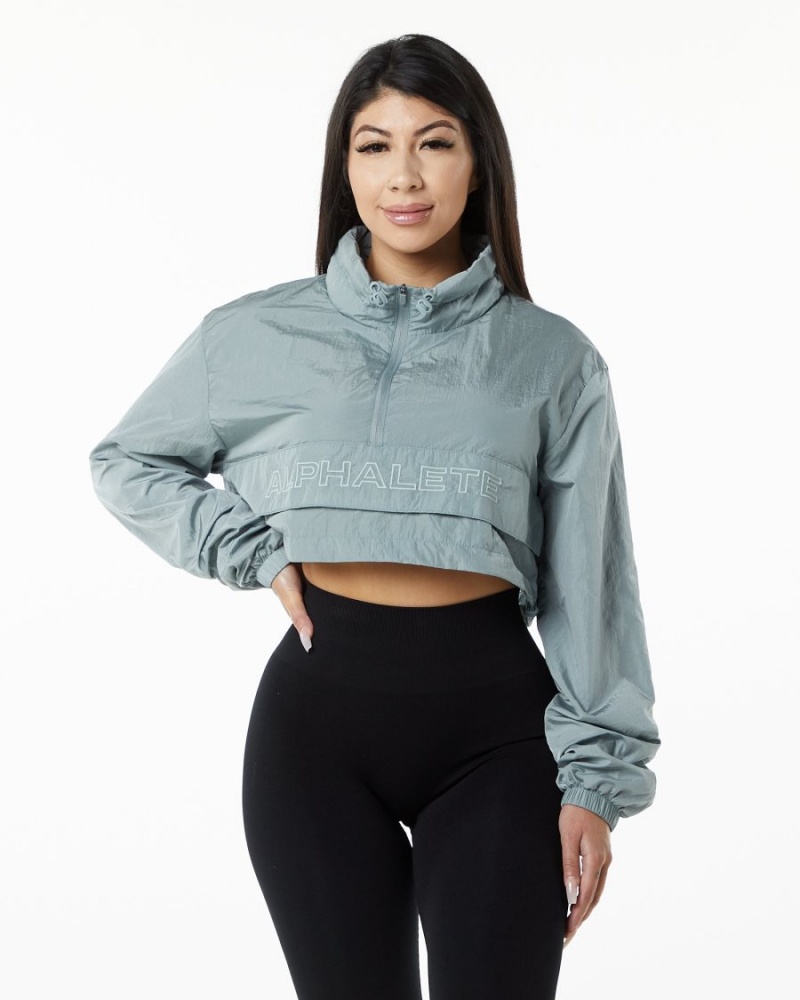 Vestes Alphalete Endure Crop Jacket Bleu Femme | PTO-30711481