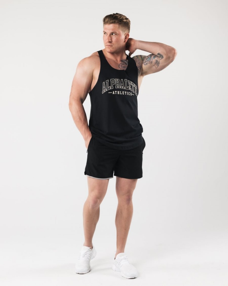 Debardeur Alphalete AA Raw Cut Tank Noir Homme | HYI-81888324