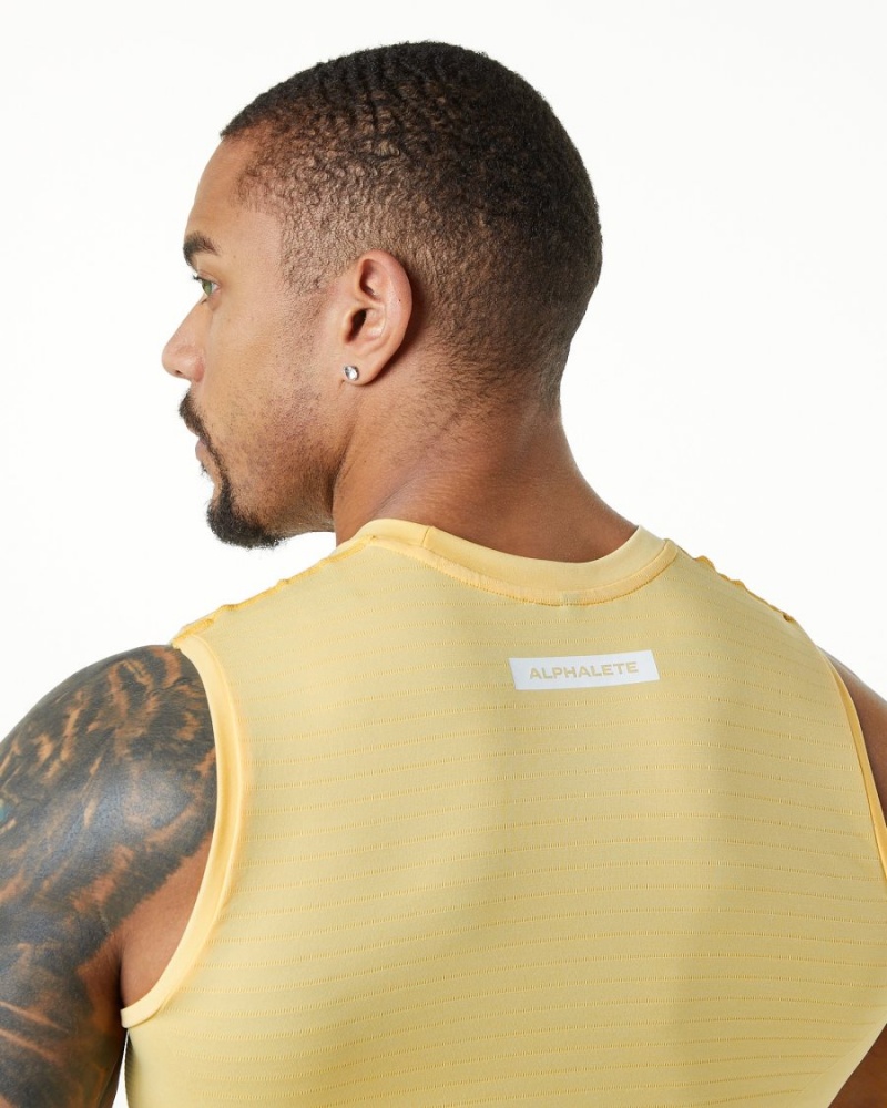 Debardeur Alphalete Hero Tank Faded Honey Homme | NZH-64104265