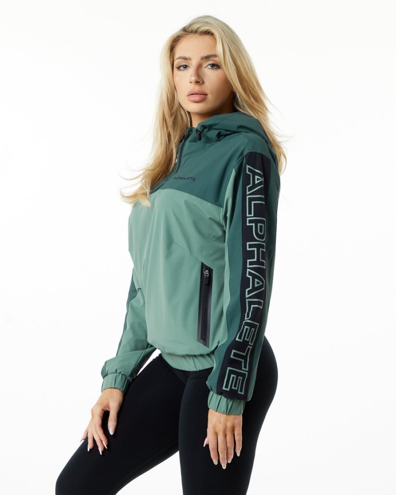 Vestes Alphalete Infinity Tech Jacket Wild Sage Femme | XPU-62073361