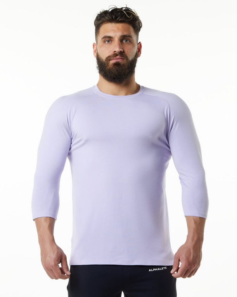 Chemises Alphalete Evo 3/4 Sleeve Tee Lilac Haze Homme | OPR-23121275