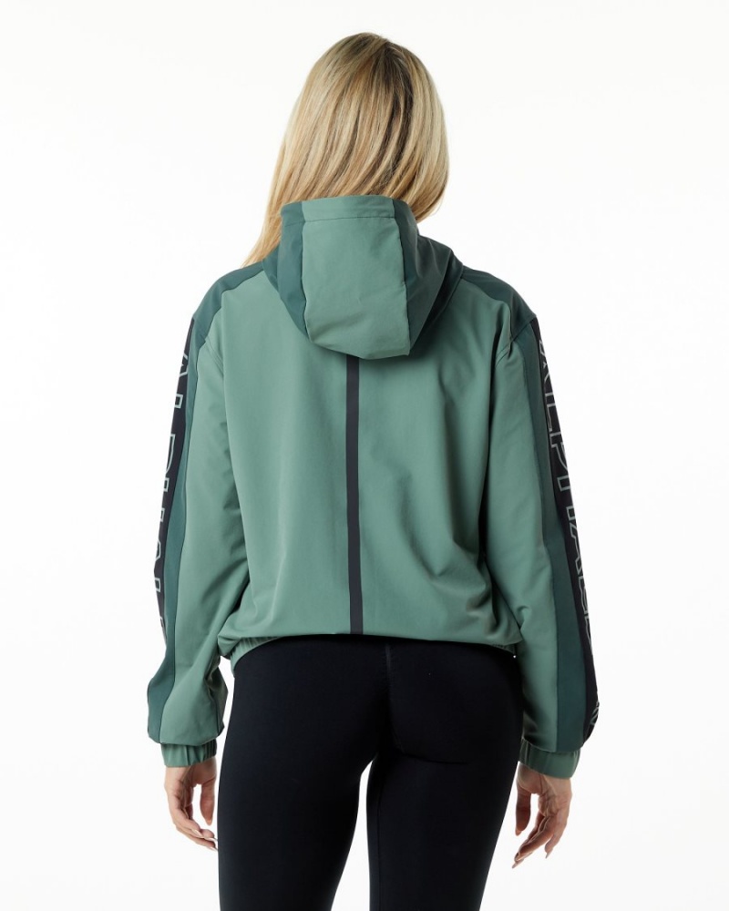 Vestes Alphalete Infinity Tech Jacket Wild Sage Femme | XPU-62073361