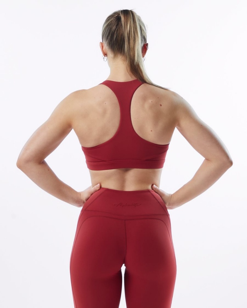 Soutien Gorge Sport Alphalete Pulse Balance Bra Rouge Femme | NQE-04757925