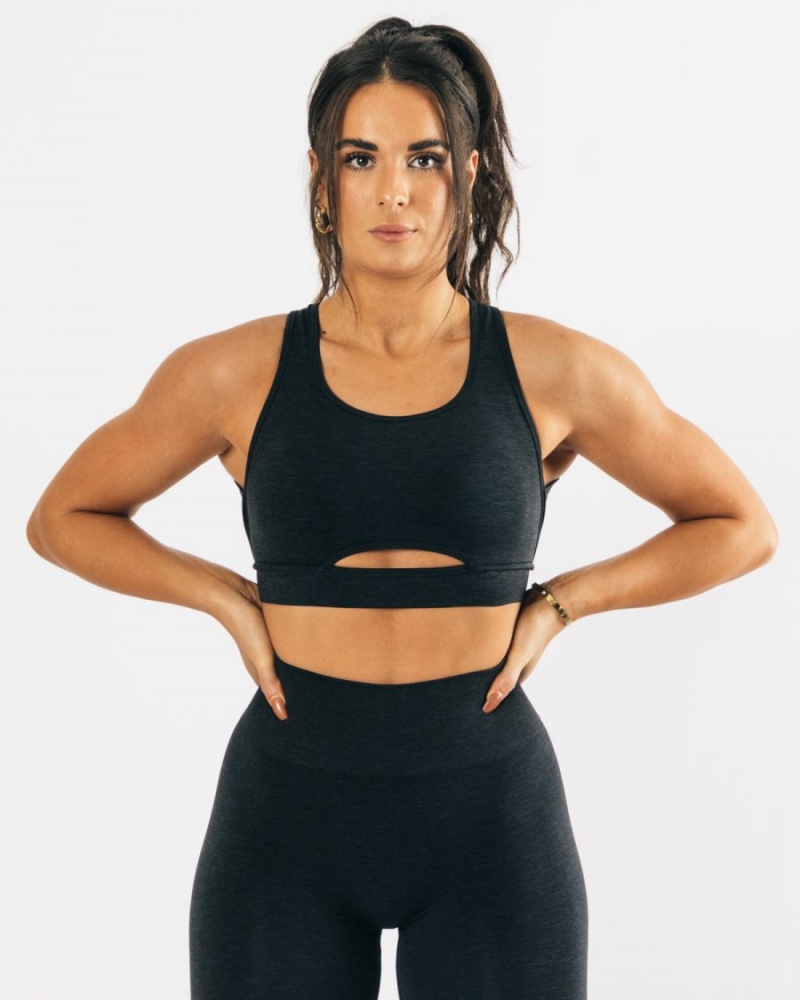 Soutien Gorge Sport Alphalete Trinity Bra Noir Femme | NBM-04096956