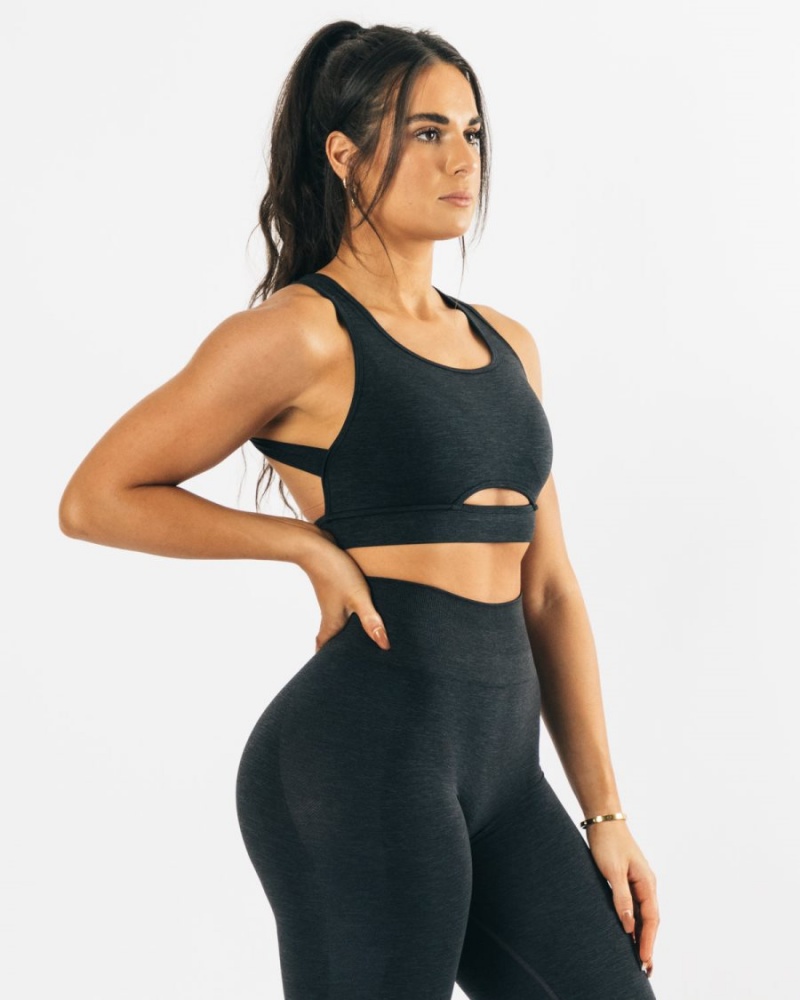 Soutien Gorge Sport Alphalete Trinity Bra Noir Femme | NBM-04096956