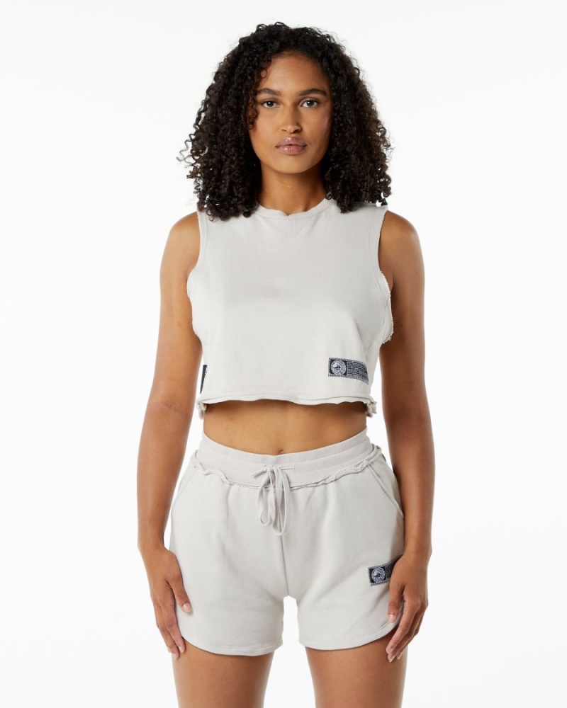 Debardeur Alphalete Very Terry Crop Cutoff Moonstone Femme | DGI-61119119