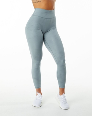 Leggings Alphalete Alphalux Wonder Legging 27" Washed Denim Femme | LED-99479688