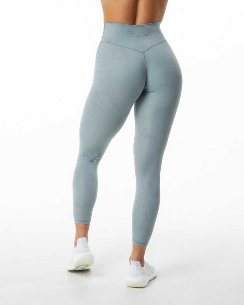 Leggings Alphalete Alphalux Wonder Legging 27" Washed Denim Femme | LED-99479688