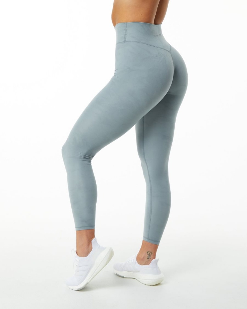 Leggings Alphalete Alphalux Wonder Legging 27" Washed Denim Femme | LED-99479688