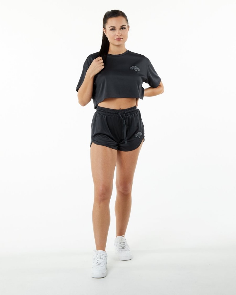 Short Alphalete Varsity Corta 3.25" Noir Femme | JYT-11700101