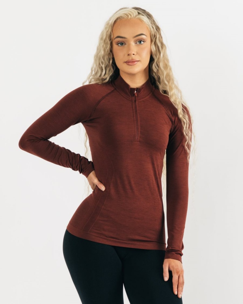 Vestes Alphalete Seamless Pullover Cuivre Femme | UUX-64211978