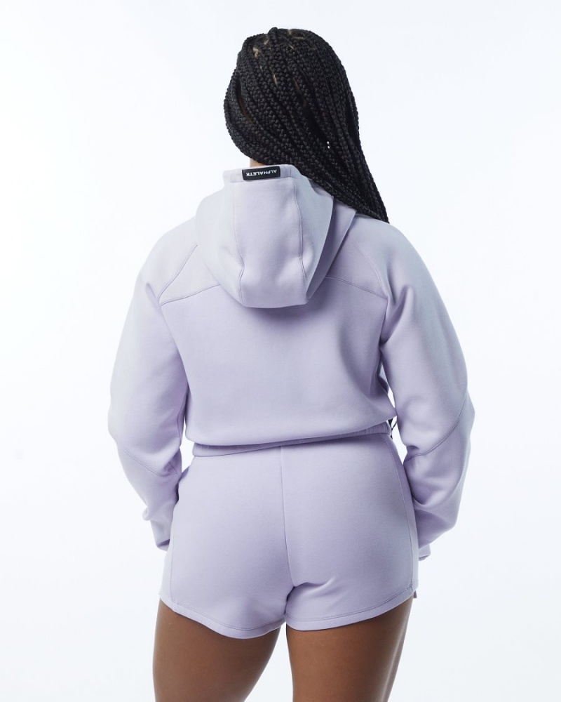 Vestes Alphalete ELMTS Full-Zip Crop Jacket Lilac Femme | GDR-63752039