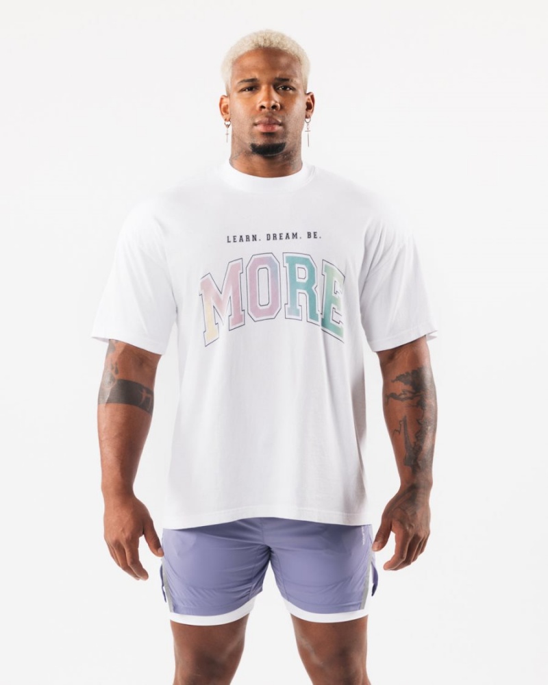 Chemises Alphalete LDB More Tee Blanche Homme | BYG-28141961