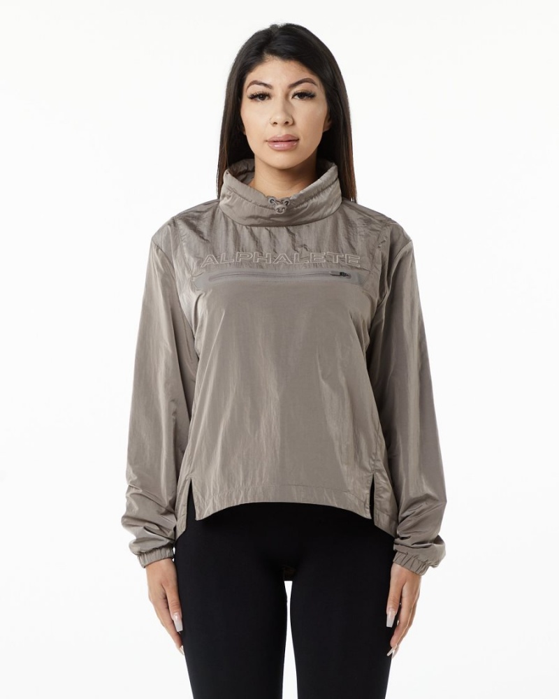 Vestes Alphalete Endure Pullover Marron Femme | IKX-78150144