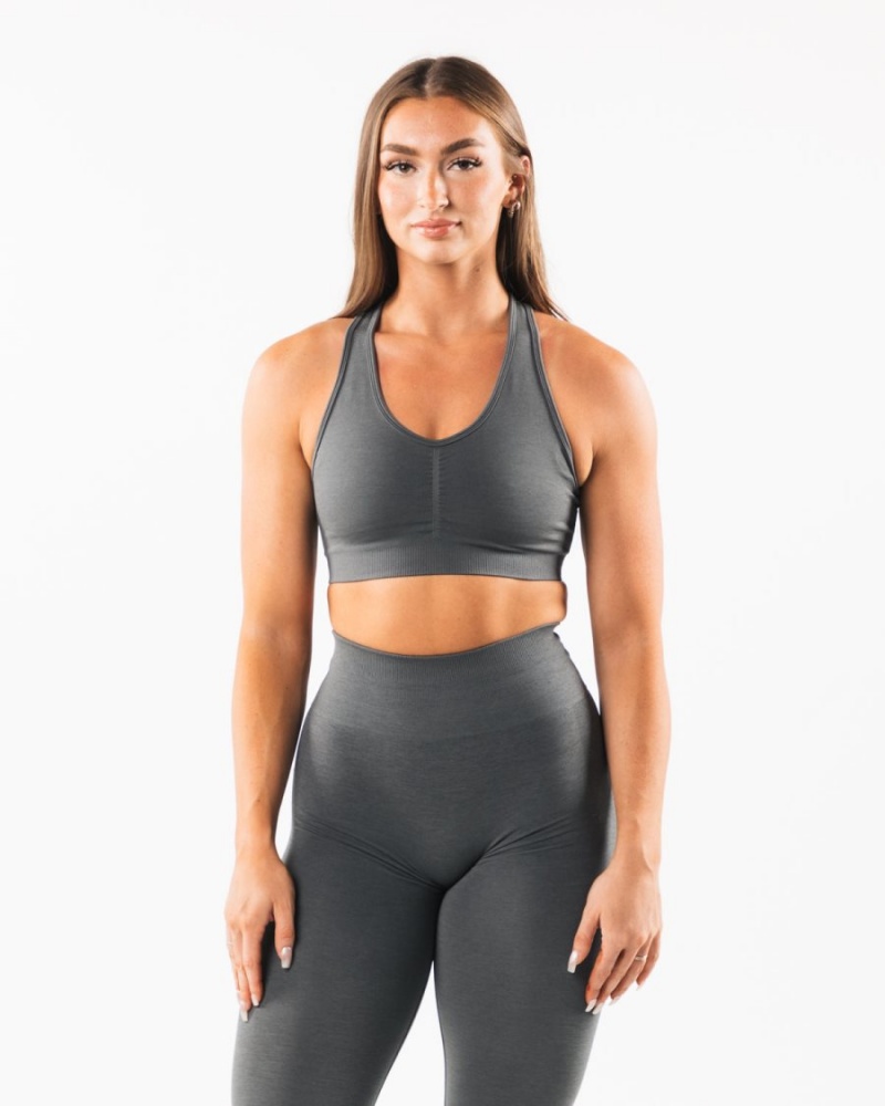 Soutien Gorge Sport Alphalete Amplify Bra Smoke Femme | KTM-41914752