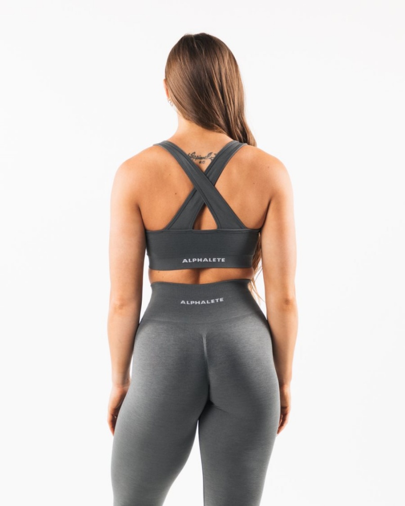 Soutien Gorge Sport Alphalete Amplify Bra Smoke Femme | KTM-41914752