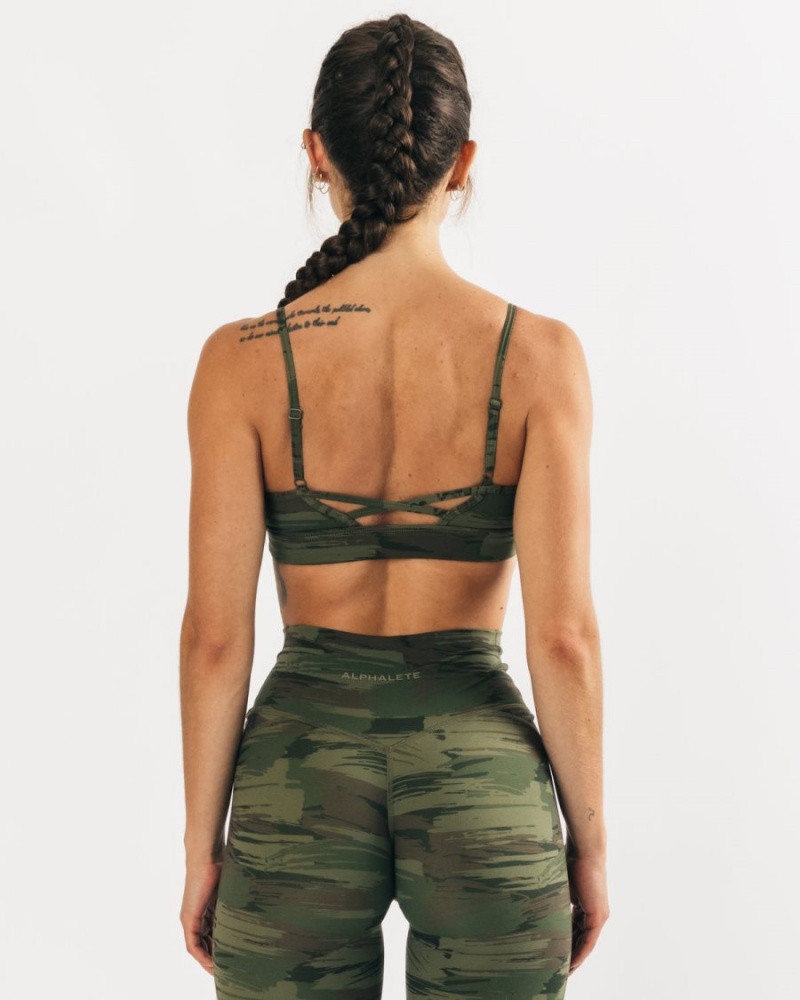 Soutien Gorge Sport Alphalete Surface Limitless Bra Vert Olive Camouflage Femme | CND-55587258