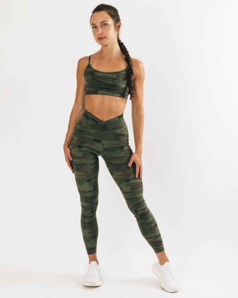 Soutien Gorge Sport Alphalete Surface Limitless Bra Vert Olive Camouflage Femme | CND-55587258