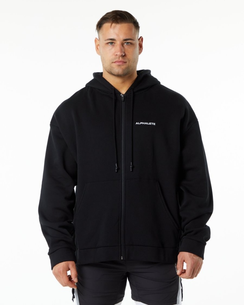 Vestes Alphalete Classiche Full-Zip Jacket Noir Homme | ZMQ-86797082