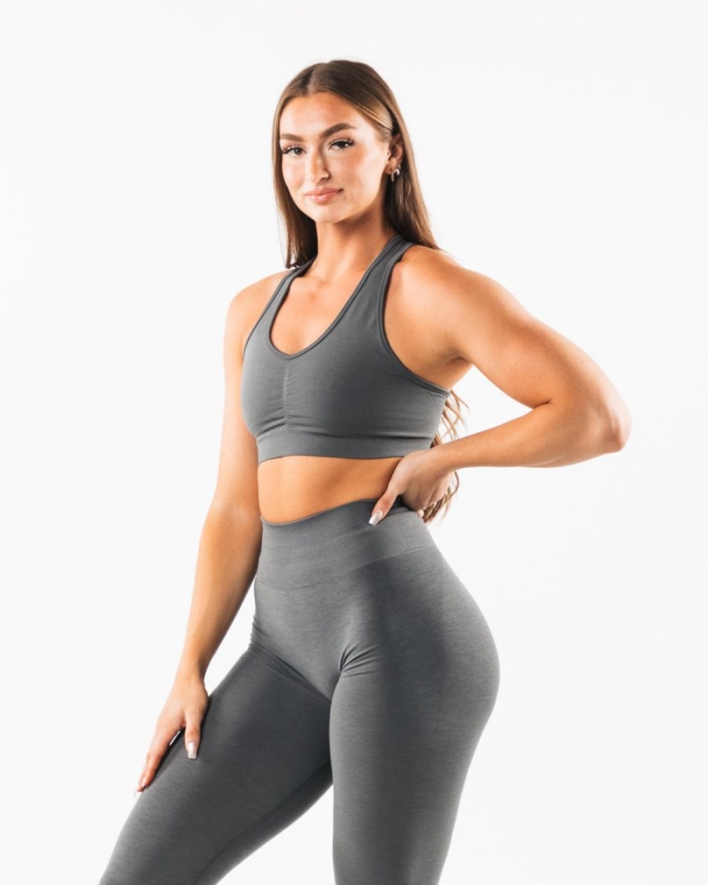 Soutien Gorge Sport Alphalete Amplify Bra Smoke Femme | KTM-41914752