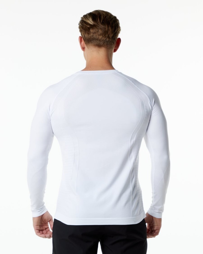 Chemises Alphalete Ozone LS Tee Blanche Homme | UUA-61349694