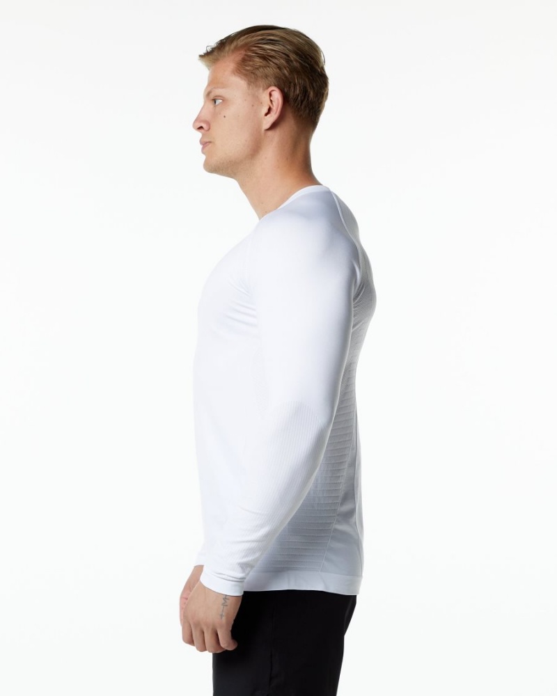 Chemises Alphalete Ozone LS Tee Blanche Homme | UUA-61349694