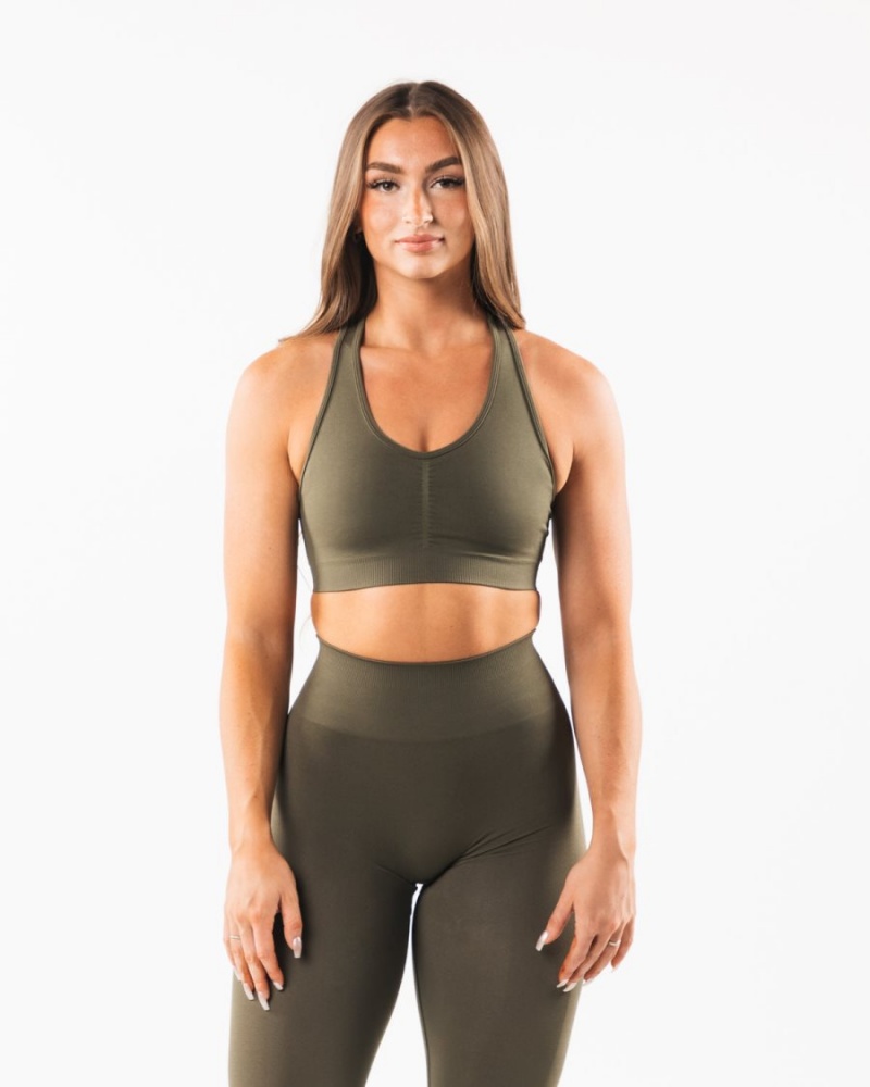 Soutien Gorge Sport Alphalete Amplify Bra Oak Femme | KYQ-27821158