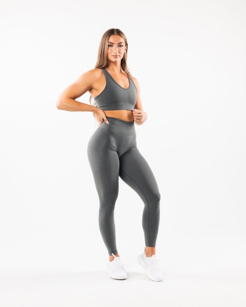 Soutien Gorge Sport Alphalete Amplify Bra Smoke Femme | KTM-41914752