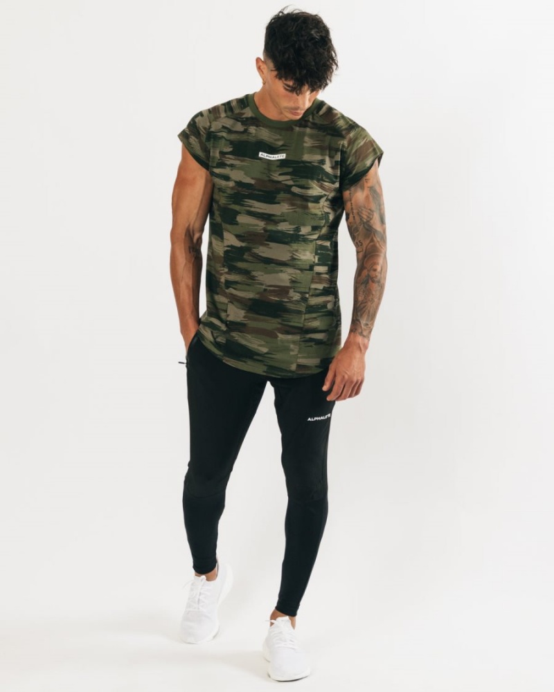 Stringers Alphalete Velocity Sans Manches Tee Vert Olive Camouflage Homme | GLW-39887687