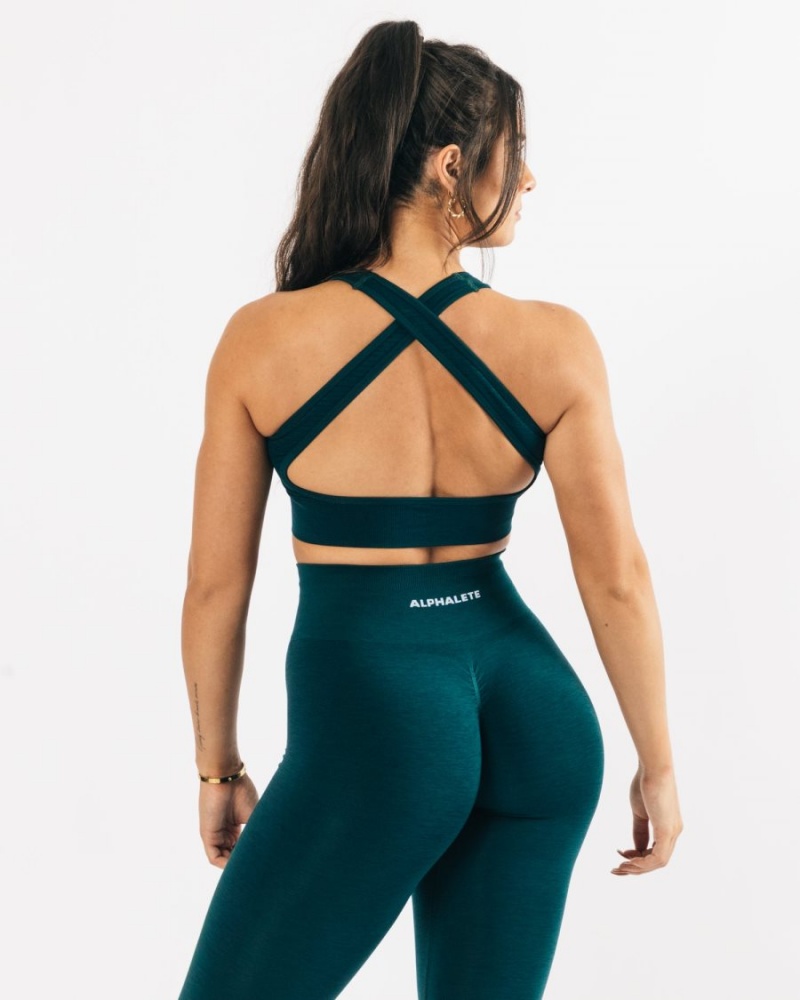 Soutien Gorge Sport Alphalete Vault Bra Teal Femme | VHZ-32924034