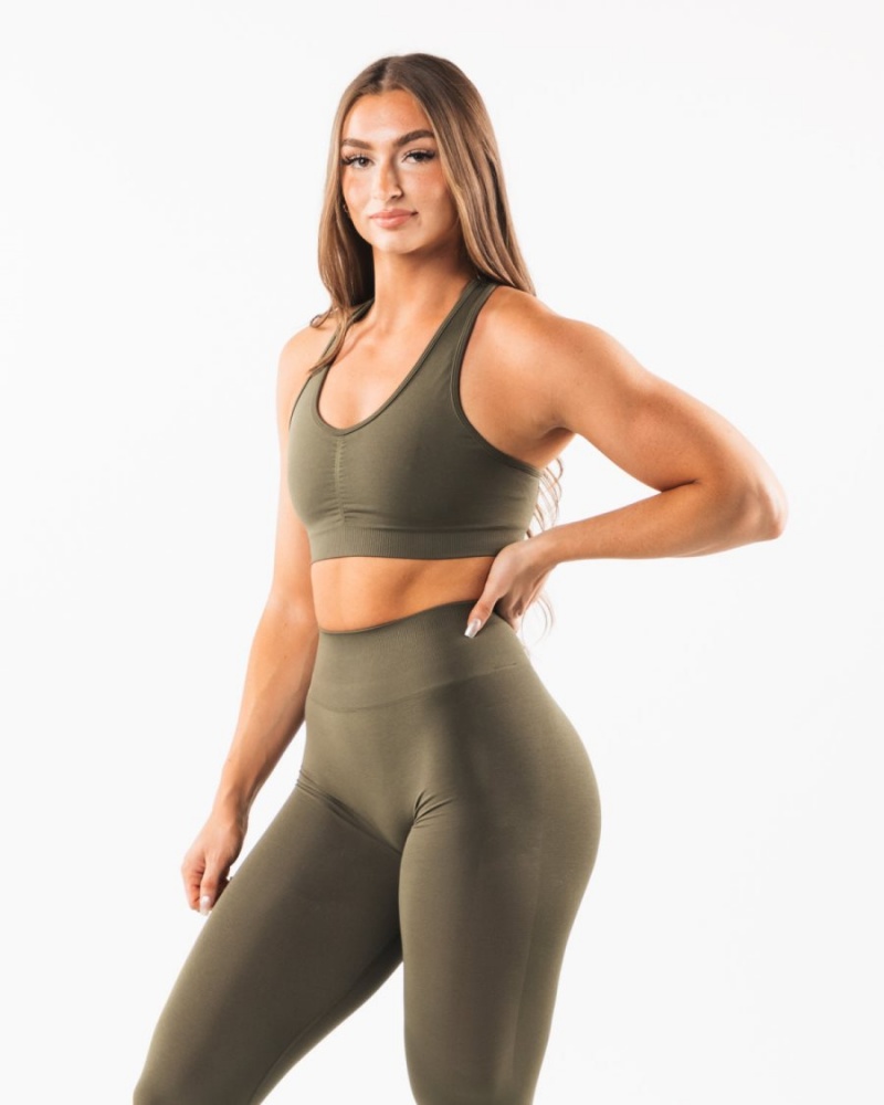 Soutien Gorge Sport Alphalete Amplify Bra Oak Femme | KYQ-27821158