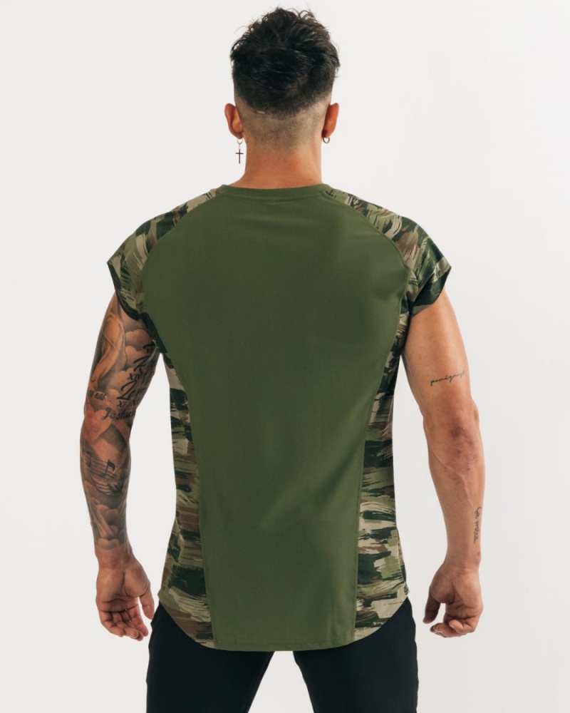 Stringers Alphalete Velocity Sans Manches Tee Vert Olive Camouflage Homme | GLW-39887687