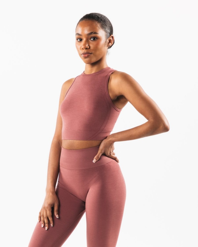 Debardeur Alphalete Stratus Crop Tank Rose Femme | TDX-01844602