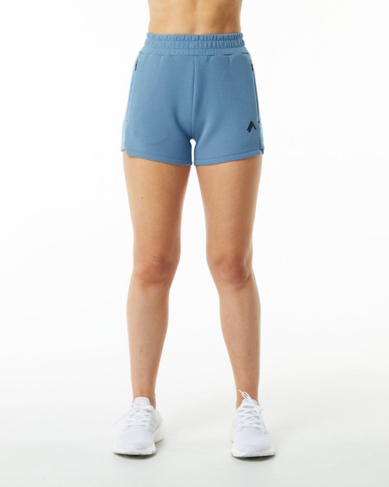 Short Alphalete ELMTS Athlétiques Corta 3.5" Bleu Femme | EJB-71148238