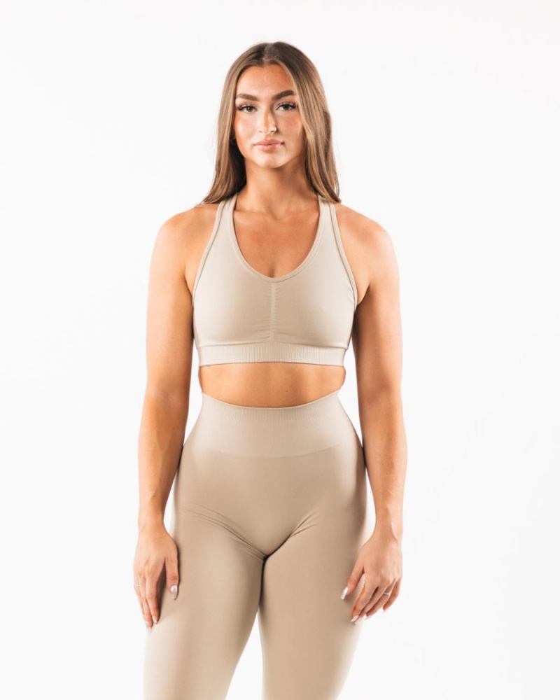 Soutien Gorge Sport Alphalete Amplify Bra Linen Femme | SND-25946719