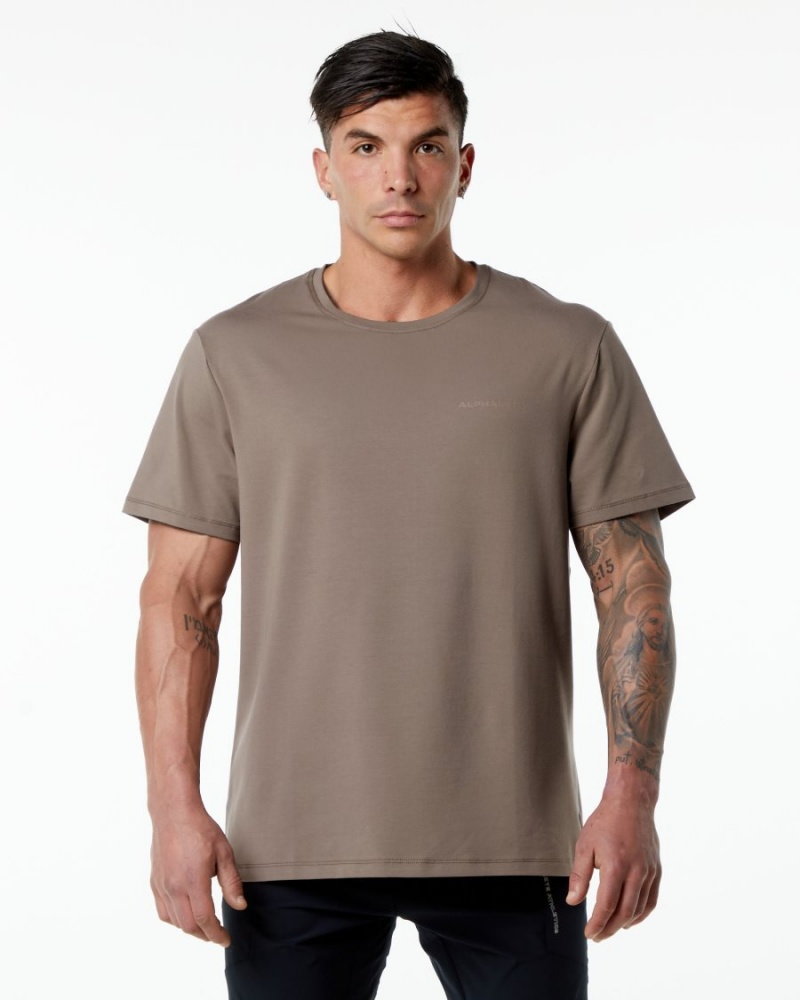 Chemises Alphalete Classiche Tee Mocha Homme | KJG-21292446