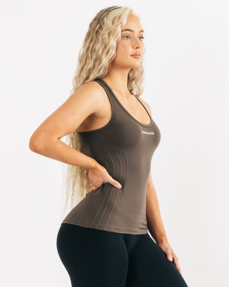 Debardeur Alphalete Seamless Tank Mocha Femme | XZI-51228074