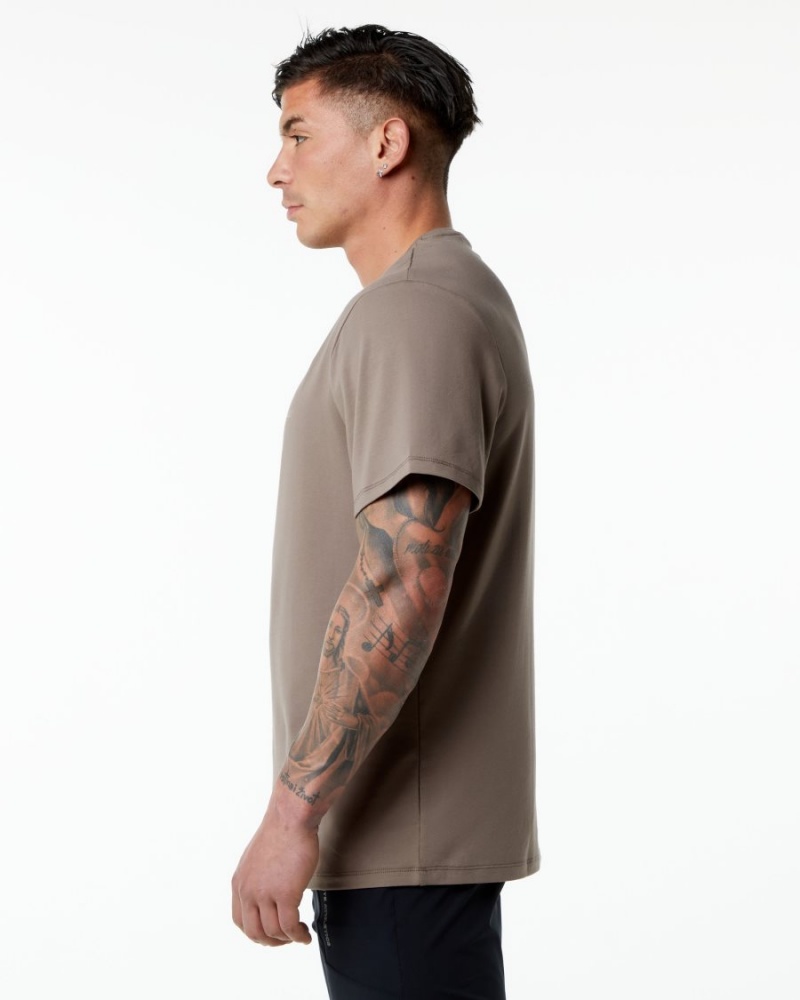 Chemises Alphalete Classiche Tee Mocha Homme | KJG-21292446