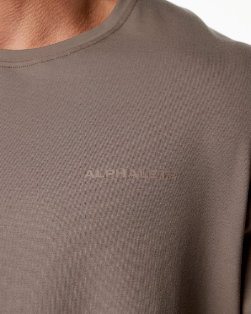 Chemises Alphalete Classiche Tee Mocha Homme | KJG-21292446